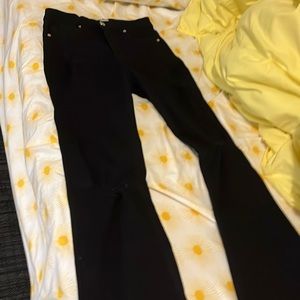 Black bootleg Jean ripped